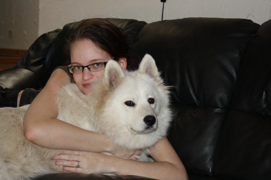 Samoyed Dog Hug