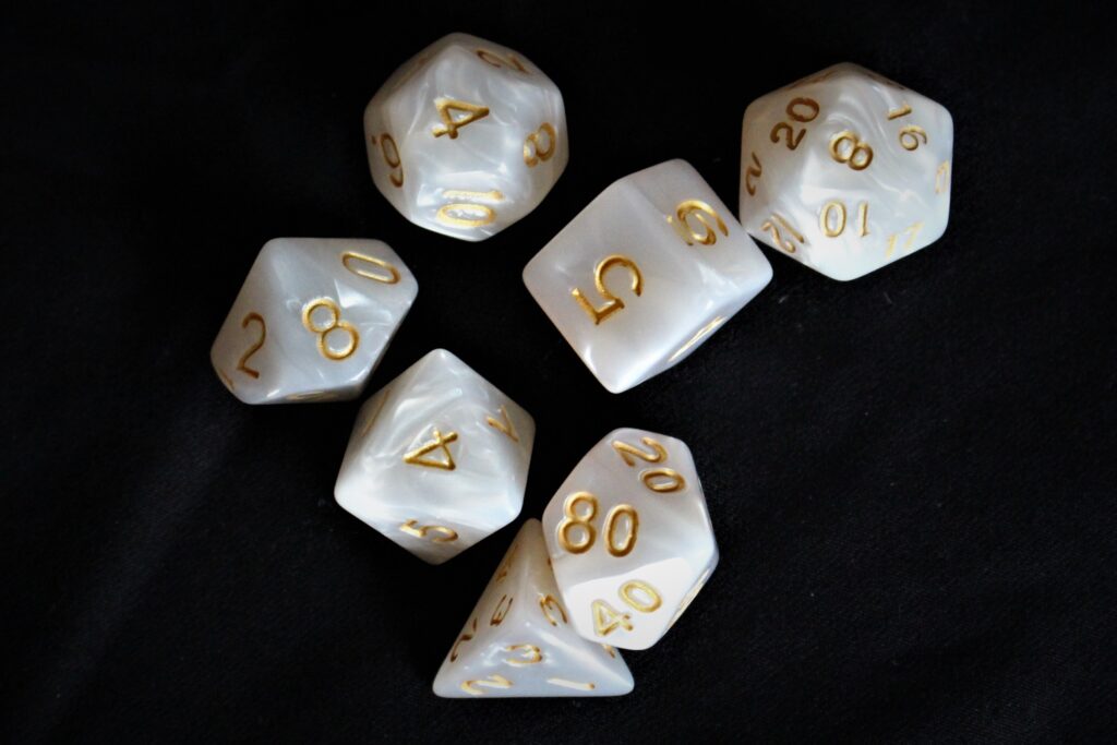 White dice set