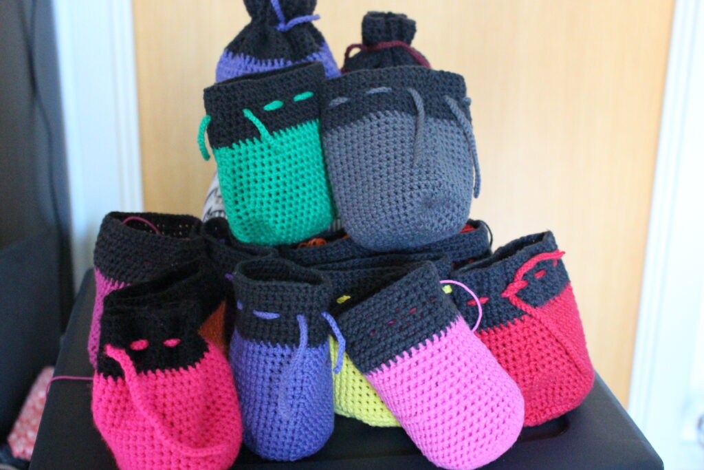 Crochet dice bags