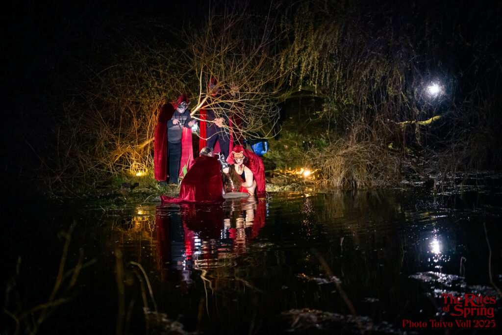 Rites of Spring cult ritual by lake